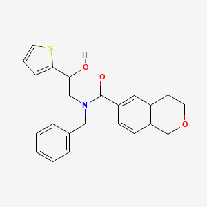molecular formula C23H23NO3S B7005218 N-benzyl-N-(2-hydroxy-2-thiophen-2-ylethyl)-3,4-dihydro-1H-isochromene-6-carboxamide 