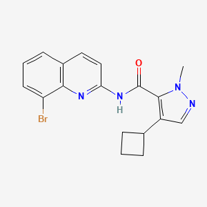 molecular formula C18H17BrN4O B7005269 N-(8-bromoquinolin-2-yl)-4-cyclobutyl-2-methylpyrazole-3-carboxamide 