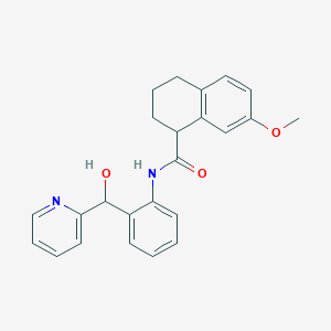 molecular formula C24H24N2O3 B7005454 N-[2-[hydroxy(pyridin-2-yl)methyl]phenyl]-7-methoxy-1,2,3,4-tetrahydronaphthalene-1-carboxamide 