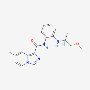 molecular formula C19H22N4O2 B7005463 N-[2-(1-methoxypropan-2-ylamino)phenyl]-7-methylimidazo[1,5-a]pyridine-1-carboxamide 