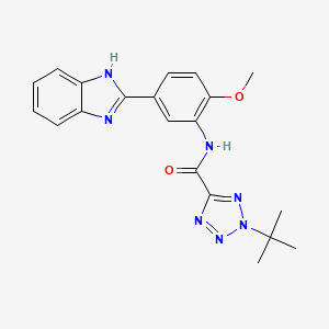 molecular formula C20H21N7O2 B7005491 N-[5-(1H-benzimidazol-2-yl)-2-methoxyphenyl]-2-tert-butyltetrazole-5-carboxamide 