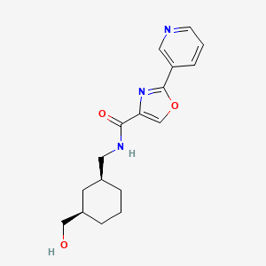 molecular formula C17H21N3O3 B7005510 N-[[(1S,3R)-3-(hydroxymethyl)cyclohexyl]methyl]-2-pyridin-3-yl-1,3-oxazole-4-carboxamide 