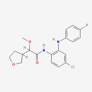 molecular formula C19H20ClFN2O3 B7005531 N-[4-chloro-2-(4-fluoroanilino)phenyl]-2-methoxy-2-(oxolan-3-yl)acetamide 