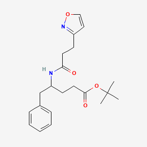molecular formula C21H28N2O4 B7005564 Tert-butyl 4-[3-(1,2-oxazol-3-yl)propanoylamino]-5-phenylpentanoate 