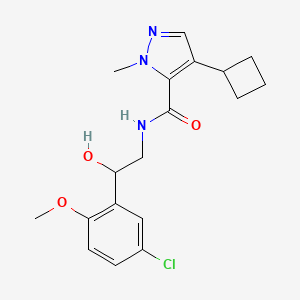 molecular formula C18H22ClN3O3 B7005573 N-[2-(5-chloro-2-methoxyphenyl)-2-hydroxyethyl]-4-cyclobutyl-2-methylpyrazole-3-carboxamide 
