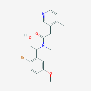 molecular formula C18H21BrN2O3 B7005600 N-[1-(2-bromo-5-methoxyphenyl)-2-hydroxyethyl]-N-methyl-2-(4-methylpyridin-3-yl)acetamide 