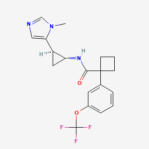 molecular formula C19H20F3N3O2 B7005614 N-[(1R,2R)-2-(3-methylimidazol-4-yl)cyclopropyl]-1-[3-(trifluoromethoxy)phenyl]cyclobutane-1-carboxamide 