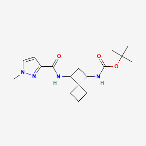 molecular formula C17H26N4O3 B7005717 tert-butyl N-[1-[(1-methylpyrazole-3-carbonyl)amino]spiro[3.3]heptan-3-yl]carbamate 