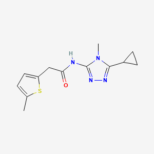molecular formula C13H16N4OS B7005755 N-(5-cyclopropyl-4-methyl-1,2,4-triazol-3-yl)-2-(5-methylthiophen-2-yl)acetamide 