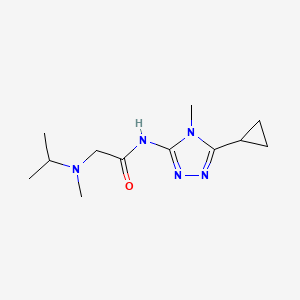 molecular formula C12H21N5O B7005774 N-(5-cyclopropyl-4-methyl-1,2,4-triazol-3-yl)-2-[methyl(propan-2-yl)amino]acetamide 