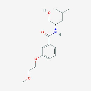 molecular formula C16H25NO4 B7005895 N-[(2S)-1-hydroxy-4-methylpentan-2-yl]-3-(2-methoxyethoxy)benzamide 