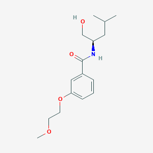 molecular formula C16H25NO4 B7005919 N-[(2R)-1-hydroxy-4-methylpentan-2-yl]-3-(2-methoxyethoxy)benzamide 