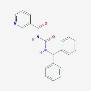 molecular formula C20H17N3O2 B070060 3-Pyridinecarboxamide, N-(((diphenylmethyl)amino)carbonyl)- CAS No. 168779-54-2