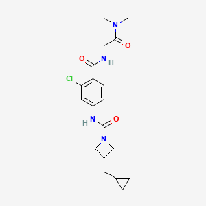 molecular formula C19H25ClN4O3 B7006325 N-[3-chloro-4-[[2-(dimethylamino)-2-oxoethyl]carbamoyl]phenyl]-3-(cyclopropylmethyl)azetidine-1-carboxamide 