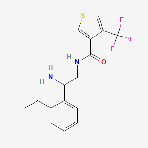 molecular formula C16H17F3N2OS B7006498 N-[2-amino-2-(2-ethylphenyl)ethyl]-4-(trifluoromethyl)thiophene-3-carboxamide 