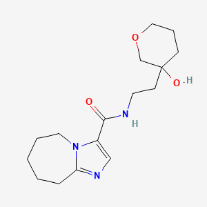 molecular formula C16H25N3O3 B7006782 N-[2-(3-hydroxyoxan-3-yl)ethyl]-6,7,8,9-tetrahydro-5H-imidazo[1,2-a]azepine-3-carboxamide 