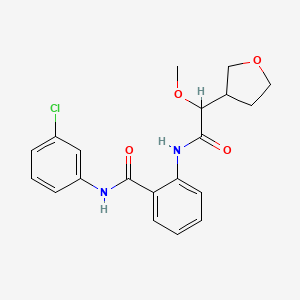 molecular formula C20H21ClN2O4 B7006984 N-(3-chlorophenyl)-2-[[2-methoxy-2-(oxolan-3-yl)acetyl]amino]benzamide 