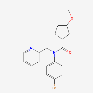 molecular formula C19H21BrN2O2 B7007106 N-(4-bromophenyl)-3-methoxy-N-(pyridin-2-ylmethyl)cyclopentane-1-carboxamide 