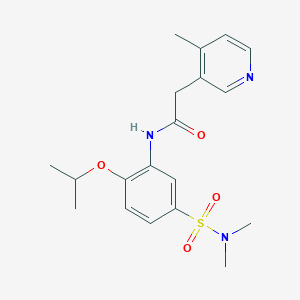 molecular formula C19H25N3O4S B7007224 N-[5-(dimethylsulfamoyl)-2-propan-2-yloxyphenyl]-2-(4-methylpyridin-3-yl)acetamide 