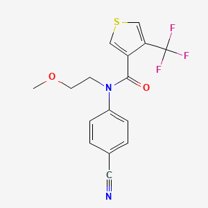 molecular formula C16H13F3N2O2S B7007245 N-(4-cyanophenyl)-N-(2-methoxyethyl)-4-(trifluoromethyl)thiophene-3-carboxamide 