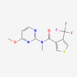 molecular formula C12H10F3N3O2S B7007315 N-(4-methoxypyrimidin-2-yl)-N-methyl-4-(trifluoromethyl)thiophene-3-carboxamide 