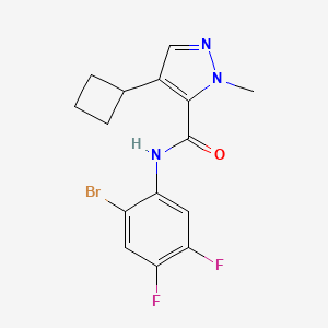 molecular formula C15H14BrF2N3O B7007334 N-(2-bromo-4,5-difluorophenyl)-4-cyclobutyl-2-methylpyrazole-3-carboxamide 