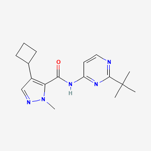 molecular formula C17H23N5O B7007367 N-(2-tert-butylpyrimidin-4-yl)-4-cyclobutyl-2-methylpyrazole-3-carboxamide 