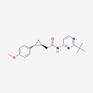 molecular formula C20H25N3O2 B7007384 N-(2-tert-butylpyrimidin-4-yl)-2-[(1S,2R)-2-(4-methoxyphenyl)cyclopropyl]acetamide 