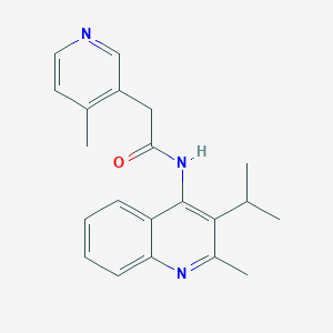 molecular formula C21H23N3O B7007486 N-(2-methyl-3-propan-2-ylquinolin-4-yl)-2-(4-methylpyridin-3-yl)acetamide 