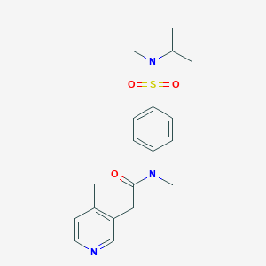 molecular formula C19H25N3O3S B7007510 N-methyl-N-[4-[methyl(propan-2-yl)sulfamoyl]phenyl]-2-(4-methylpyridin-3-yl)acetamide 