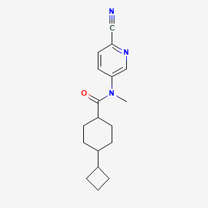 molecular formula C18H23N3O B7007735 N-(6-cyanopyridin-3-yl)-4-cyclobutyl-N-methylcyclohexane-1-carboxamide 