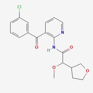 molecular formula C19H19ClN2O4 B7007742 N-[3-(3-chlorobenzoyl)pyridin-2-yl]-2-methoxy-2-(oxolan-3-yl)acetamide 