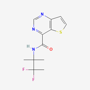 molecular formula C12H13F2N3OS B7007762 N-(3,3-difluoro-2-methylbutan-2-yl)thieno[3,2-d]pyrimidine-4-carboxamide 