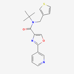 molecular formula C18H19N3O2S B7007764 N-tert-butyl-2-pyridin-3-yl-N-(thiophen-3-ylmethyl)-1,3-oxazole-4-carboxamide 
