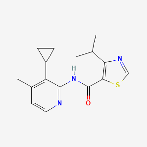 molecular formula C16H19N3OS B7007767 N-(3-cyclopropyl-4-methylpyridin-2-yl)-4-propan-2-yl-1,3-thiazole-5-carboxamide 