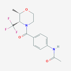 molecular formula C15H17F3N2O3 B7008156 N-[4-[(2S,3S)-2-methyl-3-(trifluoromethyl)morpholine-4-carbonyl]phenyl]acetamide 