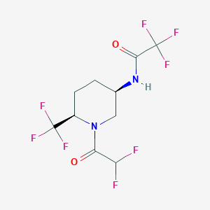 molecular formula C10H10F8N2O2 B7008279 N-[(3R,6R)-1-(2,2-difluoroacetyl)-6-(trifluoromethyl)piperidin-3-yl]-2,2,2-trifluoroacetamide 