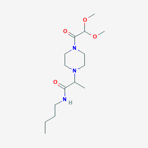 molecular formula C15H29N3O4 B7008284 N-butyl-2-[4-(2,2-dimethoxyacetyl)piperazin-1-yl]propanamide 