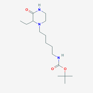 molecular formula C16H31N3O3 B7008365 tert-butyl N-[5-(2-ethyl-3-oxopiperazin-1-yl)pentyl]carbamate 