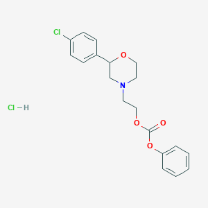 molecular formula C19H21Cl2NO4 B070086 Carbonic acid, 2-(2-(4-chlorophenyl)-4-morpholinyl)ethyl phenyl ester, hydrochloride CAS No. 185759-05-1