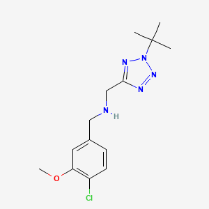 molecular formula C14H20ClN5O B7008797 N-[(2-tert-butyltetrazol-5-yl)methyl]-1-(4-chloro-3-methoxyphenyl)methanamine 