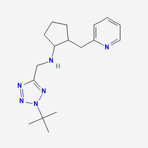 molecular formula C17H26N6 B7008859 N-[(2-tert-butyltetrazol-5-yl)methyl]-2-(pyridin-2-ylmethyl)cyclopentan-1-amine 