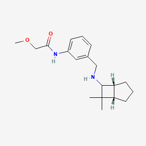 molecular formula C19H28N2O2 B7008873 N-[3-[[[(1S,5R)-7,7-dimethyl-6-bicyclo[3.2.0]heptanyl]amino]methyl]phenyl]-2-methoxyacetamide 