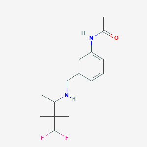 molecular formula C15H22F2N2O B7008893 N-[3-[[(4,4-difluoro-3,3-dimethylbutan-2-yl)amino]methyl]phenyl]acetamide 