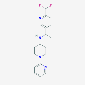 molecular formula C18H22F2N4 B7008896 N-[1-[6-(difluoromethyl)pyridin-3-yl]ethyl]-1-pyridin-2-ylpiperidin-4-amine 