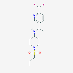 molecular formula C16H25F2N3O2S B7008897 N-[1-[6-(difluoromethyl)pyridin-3-yl]ethyl]-1-propylsulfonylpiperidin-4-amine 
