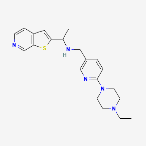 molecular formula C21H27N5S B7008931 N-[[6-(4-ethylpiperazin-1-yl)pyridin-3-yl]methyl]-1-thieno[2,3-c]pyridin-2-ylethanamine 