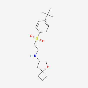molecular formula C19H29NO3S B7008971 N-[2-(4-tert-butylphenyl)sulfonylethyl]-5-oxaspiro[3.4]octan-7-amine 