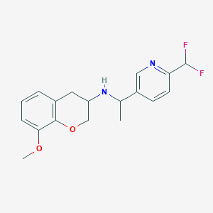 molecular formula C18H20F2N2O2 B7008973 N-[1-[6-(difluoromethyl)pyridin-3-yl]ethyl]-8-methoxy-3,4-dihydro-2H-chromen-3-amine 
