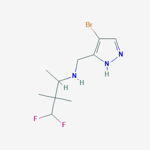 molecular formula C10H16BrF2N3 B7009001 N-[(4-bromo-1H-pyrazol-5-yl)methyl]-4,4-difluoro-3,3-dimethylbutan-2-amine 